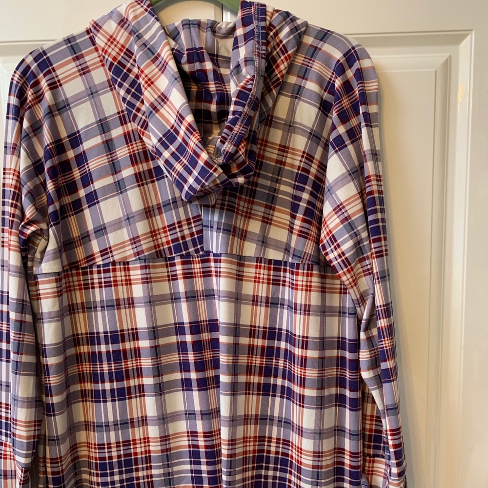 LulaRoe Amber Hoodie - Red/White/Blue - L - NWT